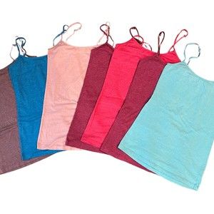 *NEW* Active Basic Adjustable Spaghetti Strap Tank Top Lot of Multicolors